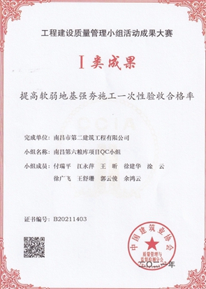 公司QC活動成果獲全國建協(xié)I類成果獎 公司QC活動成果獲全國建協(xié)I類成果獎